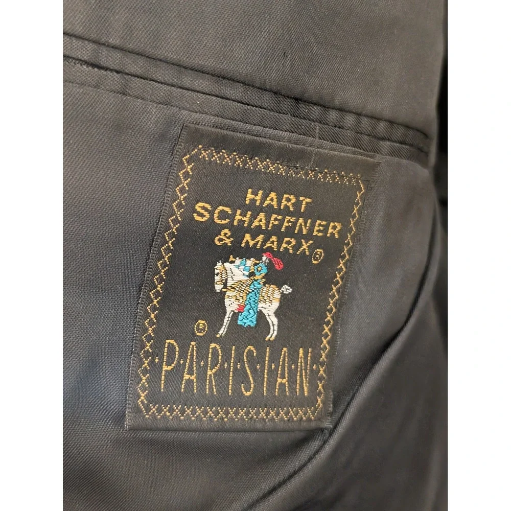 Hart Schaffner Marx Parisian‎ Men's Blue Worsted Wool Two Piece Suit 51L - Picture 3 of 8